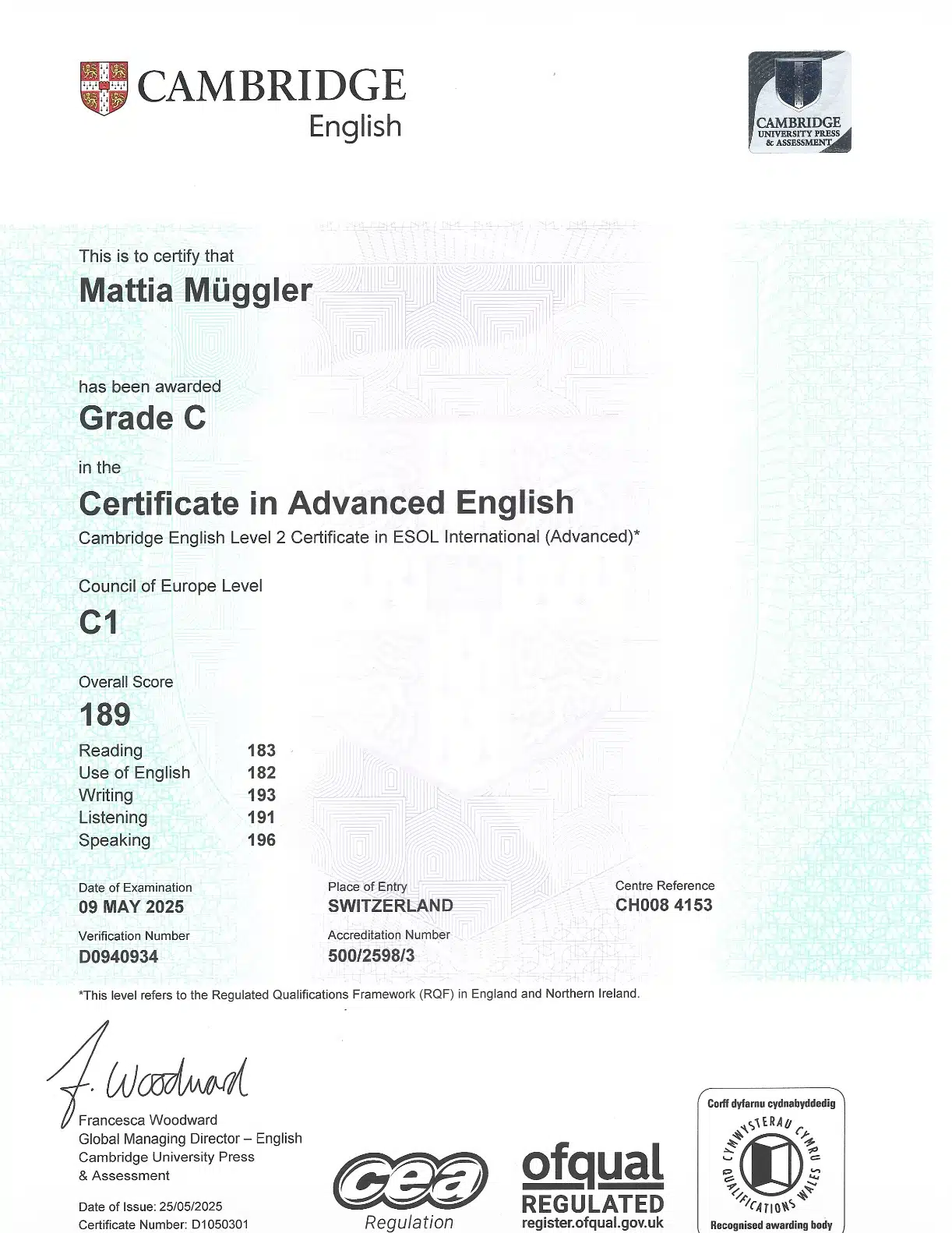 Cambridge English: Advanced (CAE - C1)